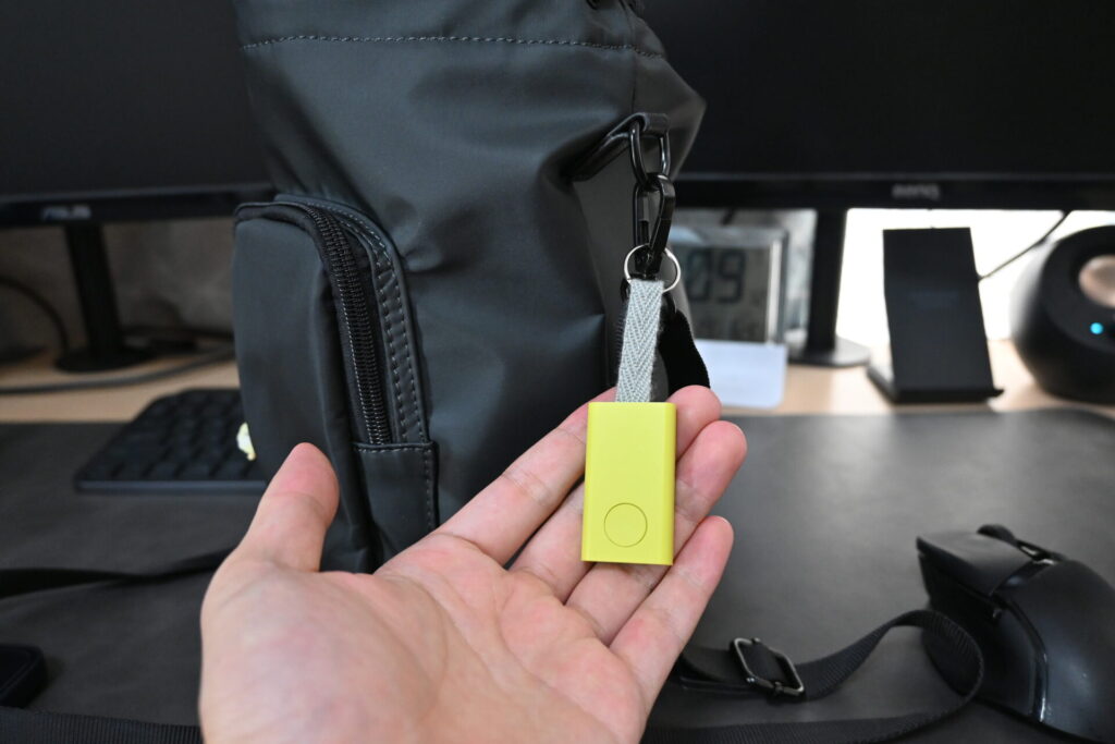 バッグに付けたQrio Smart Tag